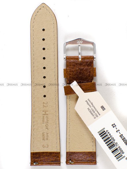 Skórzany pasek do zegarka Hirsch 01302070-2-22, 22 mm, Brązowy