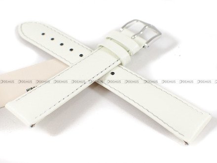 Skórzany pasek do zegarka Hirsch 01502000-2-18, 18 mm, Biały