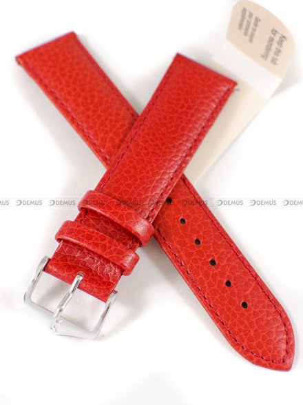 Skórzany pasek do zegarka Hirsch 01502020-2-20, 20 mm, Czerwony