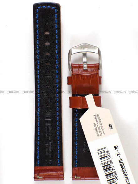 Skórzany pasek do zegarka Hirsch 02528070-2-20, 20 mm, Brązowy