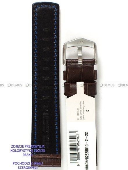 Skórzany pasek do zegarka Hirsch 02528210-2-20, 20 mm, Brązowy