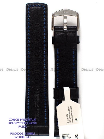 Skórzany pasek do zegarka Hirsch 02528250-2-20, 20 mm, Czarny