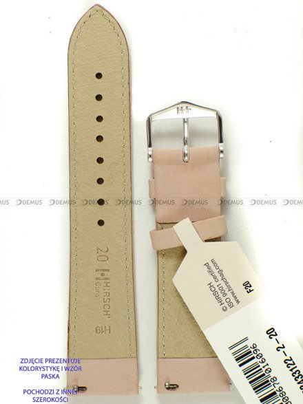 Skórzany pasek do zegarka Hirsch 03433122-2-14, 14 mm, Różowy