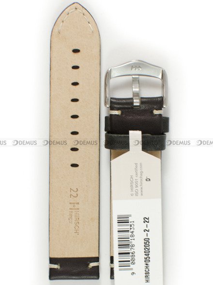 Skórzany pasek do zegarka Hirsch 05402050-2-22, 22 mm, Czarny