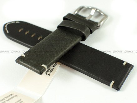 Skórzany pasek do zegarka Hirsch 05402050-2-24, 24 mm, Czarny