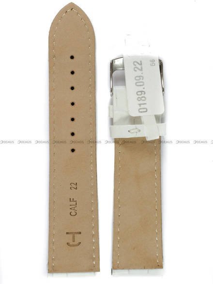 Skórzany pasek do zegarka Horido 0189.09.22S, 22 mm, Biały
