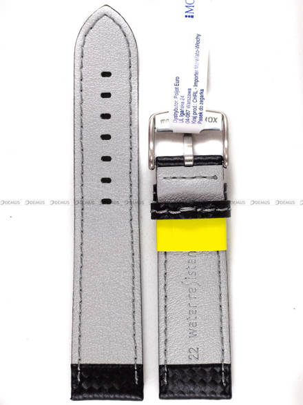 Skórzany pasek do zegarka Morellato A01U3586977891CR22, 22 mm, Czarny