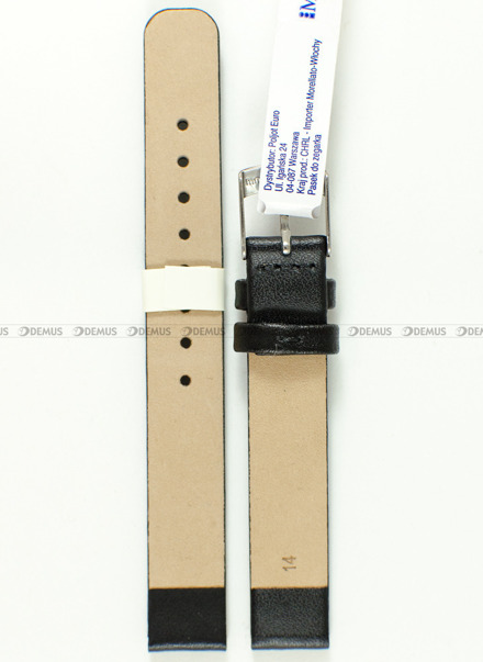 Skórzany pasek do zegarka Morellato A01X3076875019CR14, 14 mm, Czarny