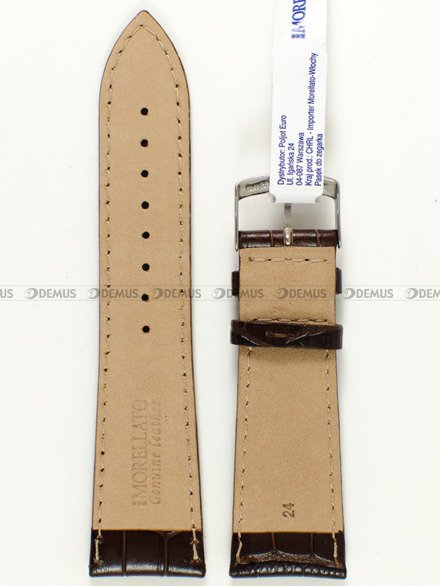 Skórzany pasek do zegarka Morellato A01X3395656032CR24, 24 mm, Brązowy