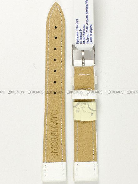 Skórzany pasek do zegarka Morellato A01X4219A97017CR14, 14 mm, Biały