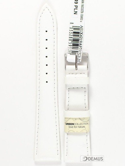 Skórzany pasek do zegarka Morellato A01X4219A97017CR20, 20 mm, Biały