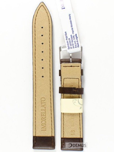 Skórzany pasek do zegarka Morellato A01X4219A97032CR18, 18 mm, Brązowy