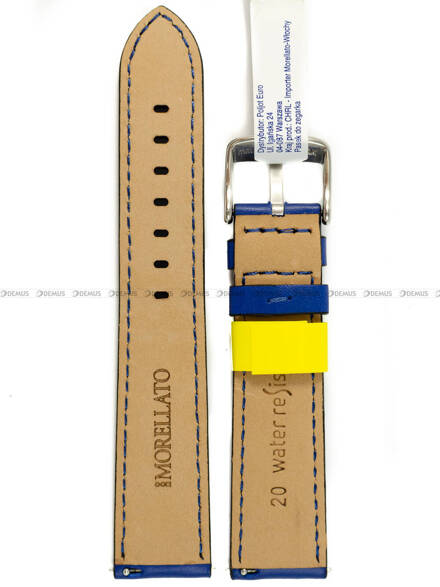 Skórzany pasek do zegarka Morellato A01X5123C03065CR20, 20 mm, Niebieski