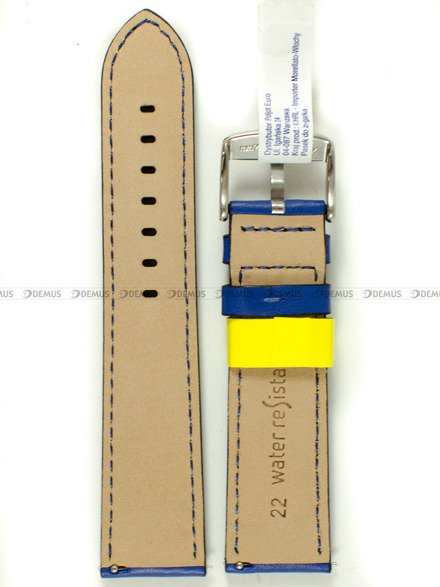 Skórzany pasek do zegarka Morellato A01X5123C03065CR22, 22 mm, Niebieski