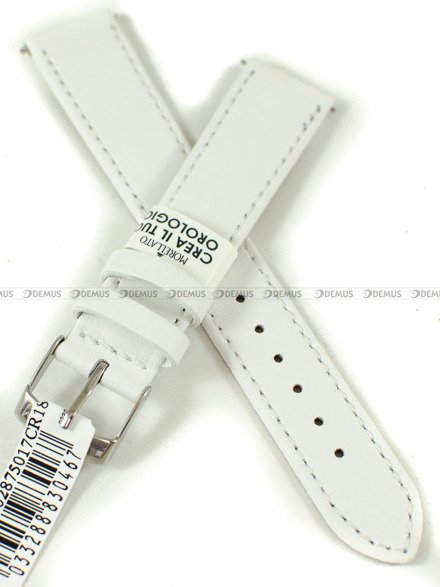 Skórzany pasek do zegarka Morellato A01X5202875017CR18, 18 mm, Biały