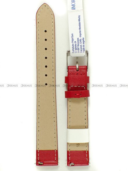 Skórzany pasek do zegarka Morellato A01X5202875083CR16, 16 mm, Czerwony
