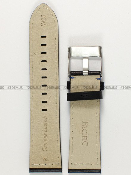 Skórzany pasek do zegarka Pacific W25.24.1.5, 24 mm, Czarny