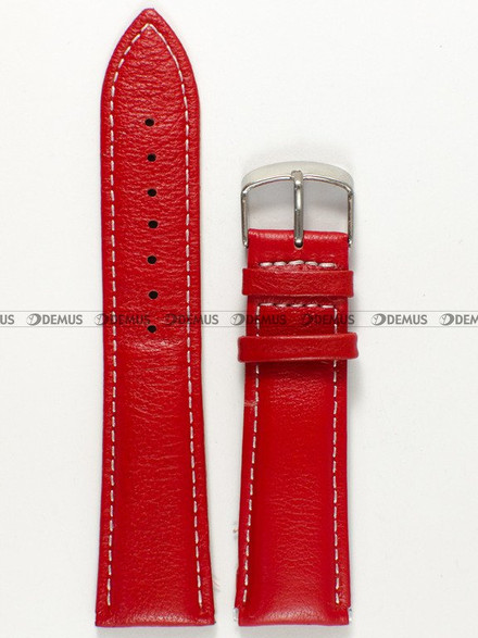 Skórzany pasek do zegarka Pacific W70L.24.4.7, 24 mm, Czerwony