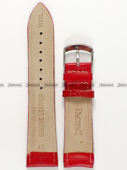Skórzany pasek do zegarka Pacific W70L.24.4.7, 24 mm, Czerwony