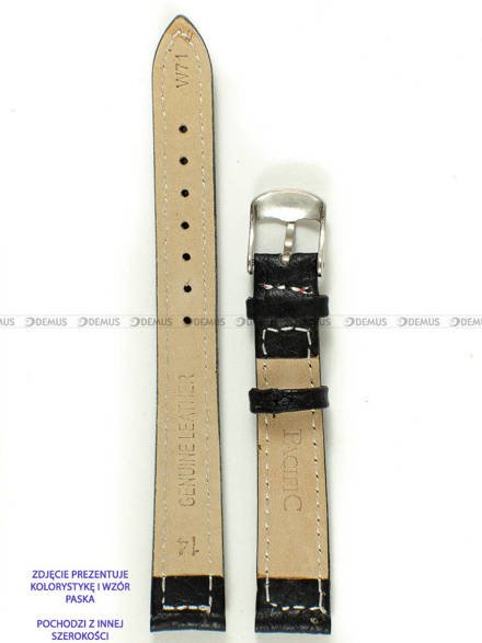 Skórzany pasek do zegarka Pacific W71.12.1.4, 12 mm, Czarny