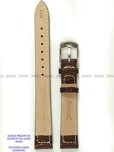 Skórzany pasek do zegarka Pacific W71.16.2.7, 16 mm, Brązowy