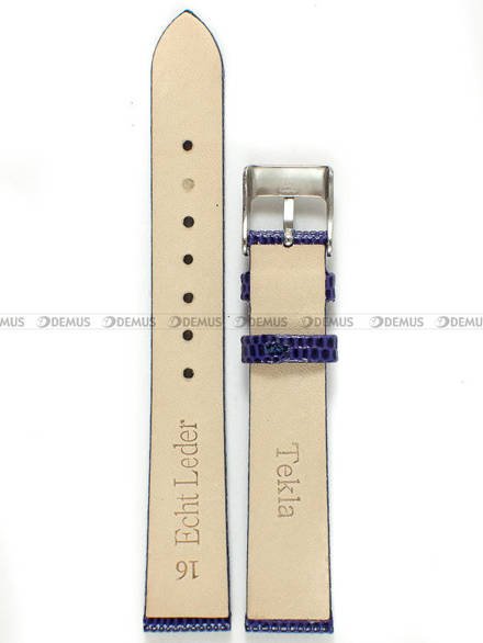 Skórzany pasek do zegarka Tekla PT7.16.62, 16 mm, Fioletowy