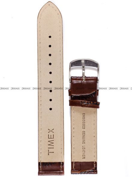 Skórzany pasek do zegarka Timex P2N942, 20 mm, Brązowy