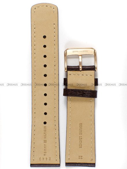 Skórzany pasek do zegarka Tommy Hilfiger Tommy-Hilfiger-1791631, 22 mm, Brązowy