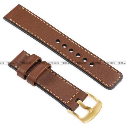 Skórzany pasek do zegarka moVear WQU0C01GD00GDPM24B2, 24 mm, Brązowy