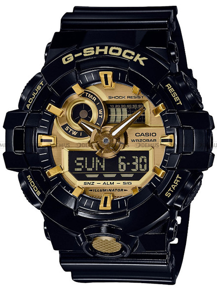 Zegarek Casio G-Shock GA-710GB-1AER Męski, Kwarcowy, Wskazówkowo-Elektroniczny