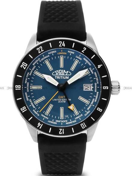 Zegarek Męski Automatyczny Prim Sport Tritium World Timer - A - W91P.13213.A - Limitowana Edycja