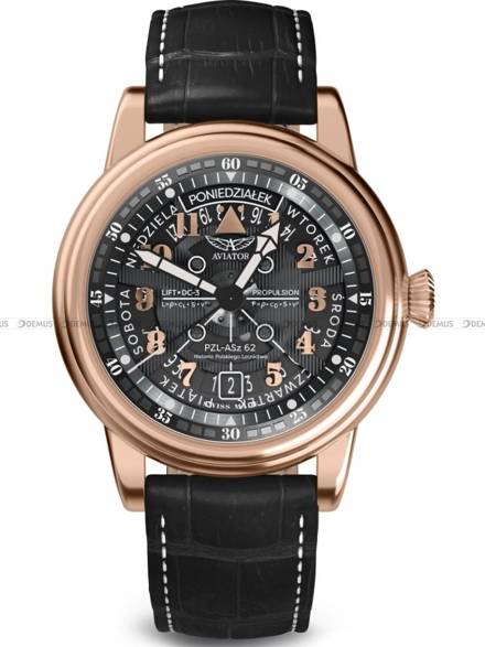 Zegarek Męski Aviator Douglas Day Date  - Polska Edycja - V.3.36.2.294.4 PL - Limitowany model