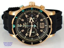 Czarny pasek silikonowy do zegarka Vostok Europe Anchar 6S21-510O585 - 24 mm