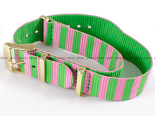 Nylonowy pasek do zegarka Timex PW2P91800, 18 mm, Zielony, Różowy