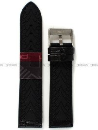 Pasek do zegarka z poliuretanu pokrytego skórą Diloy 420.22.1.1, 22 mm, Czarny