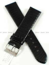 Pasek do zegarka ze skóry jaszczurki Horido 0076.01.20S, 20 mm, Czarny