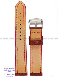 Pasek skórzany ręcznie robiony A. Kucharski Leather - Badalassi Carlo Pueblo - Coccinella/Red - 24 mm