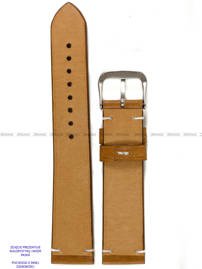 Pasek skórzany ręcznie robiony A. Kucharski Leather - Conceria Il Ponte Maya Simple - cognac/white 24 mm