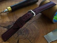 Pasek skórzany ręcznie robiony A. Kucharski Leather - Conceria Puccini Uragano - burgundy/black 22 mm