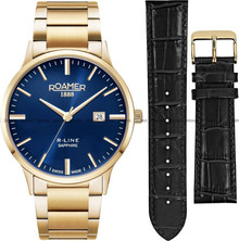 Roamer R-Line Classic 718833 48 45 71 Zegarek Męski - Dodatkowy pasek w zestawie