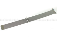 Siateczkowa (mesh), zapinana na magnes bransoleta do zegarka Demus Bra1, 20 mm, Przy kopercie: 42 mm, Srebrna