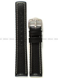 Skórzano-kauczukowy pasek do zegarka Hirsch 0915075050-2-21, 21 mm, Czarny