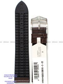 Skórzano-kauczukowy pasek do zegarka Hirsch 0925128010-2-24, 24 mm, Brązowy