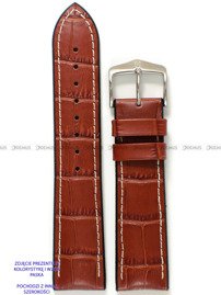 Skórzano-kauczukowy pasek do zegarka Hirsch 0925128070-2-24, 24 mm, Brązowy