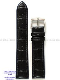 Skórzano-kauczukowy pasek do zegarka Hirsch 0928028050-2-22, 22 mm, Czarny