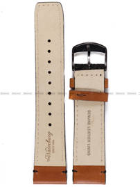 Skórzano-materiałowy pasek do zegarka Timex PW2P95500, 22 mm, Brązowy