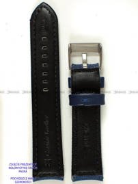 Skórzano-nylonowy pasek do zegarka Pacific W34.24.5.5, 24 mm, Niebieski
