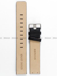 Skórzany pasek do zegarka Bering 14539-402, 18 mm, Czarny
