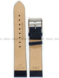Skórzany pasek do zegarka Bisset BS-137, 20 mm, Niebieski