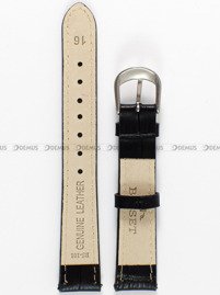 Skórzany pasek do zegarka Bisset PB50.16.1.17, 16 mm, Czarny